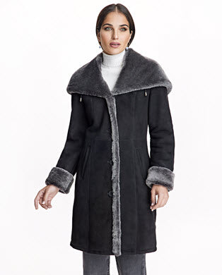 Shearling Lamb Hooded Coat