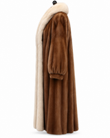 Archive & Vintage 49" Pastel Mink Coat with Fox Tuxedo Collar