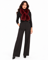 Maximilian Accessory 3.5" X41" Wine Dyed Fox Pull-Through Scarf