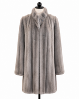 Archive & Vintage 35" Natural Blue Iris Mink Coat with Stand Collar