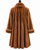 Archive & Vintage 39" Whiskey Dyed Mink Coat with Shawl Collar and Turnback Cuffs