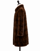 Archive & Vintage Brown Mink Coat with Round Collar-35"
