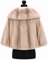 Archive & Vintage 20" Silver Pearl Mink Capelet with Notch Collar