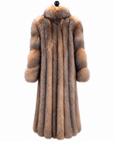 Archive & Vintage 46" Crystal Fox Coat with Stand Collar and Diagonal Sleeves