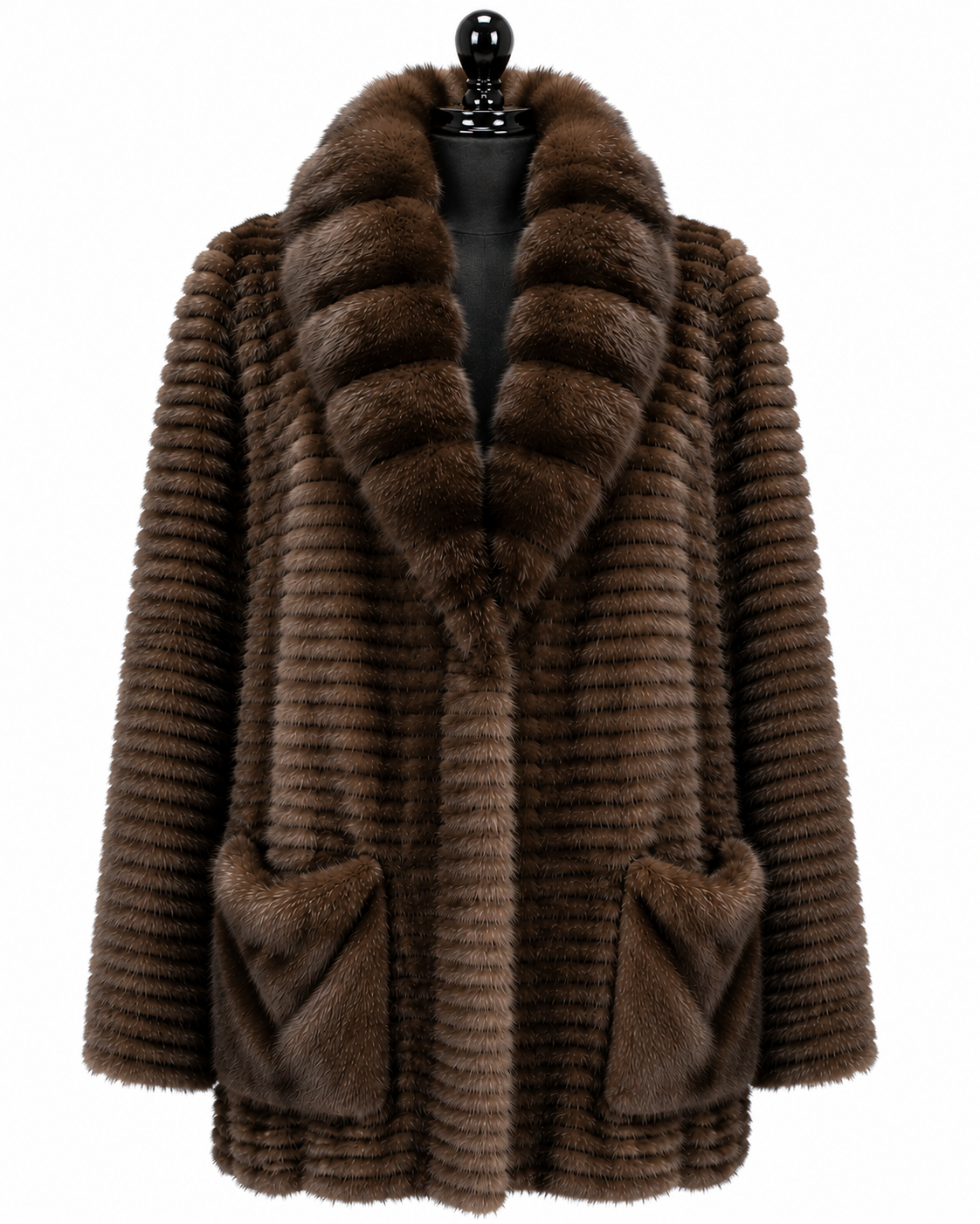 Archive & Vintage 30" Michael Kors Tip dyed Sable Sweater Jacket