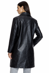 Maximilian Oversized Black Leather Blazer — Runway Edition