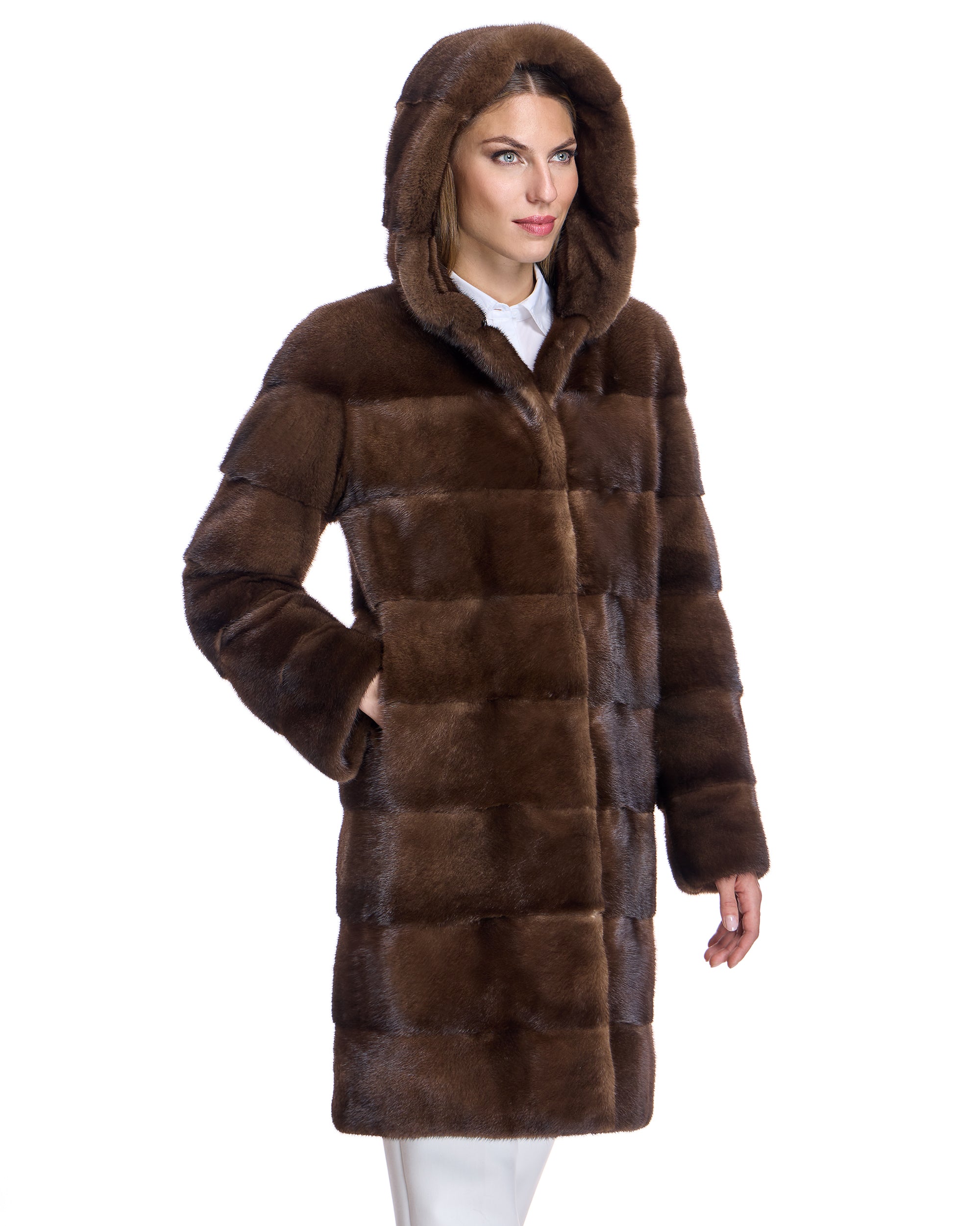 Horizontal Hooded Mink Coat – Maximilian