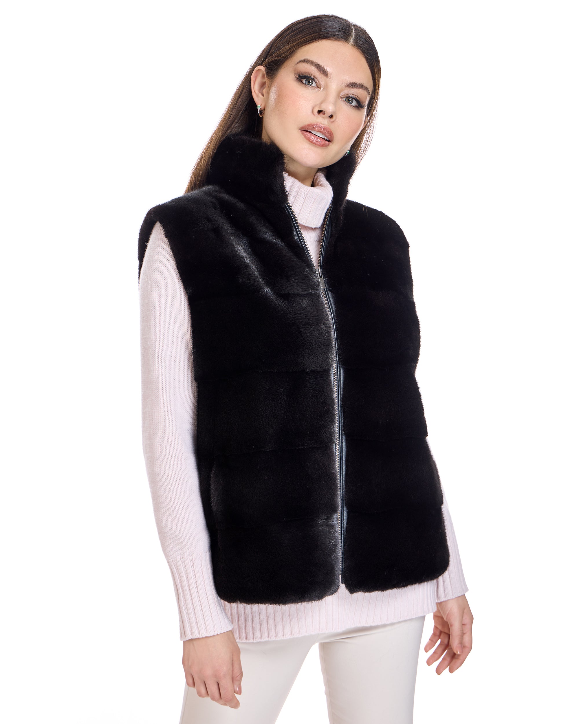 Horizontal Mink Vest