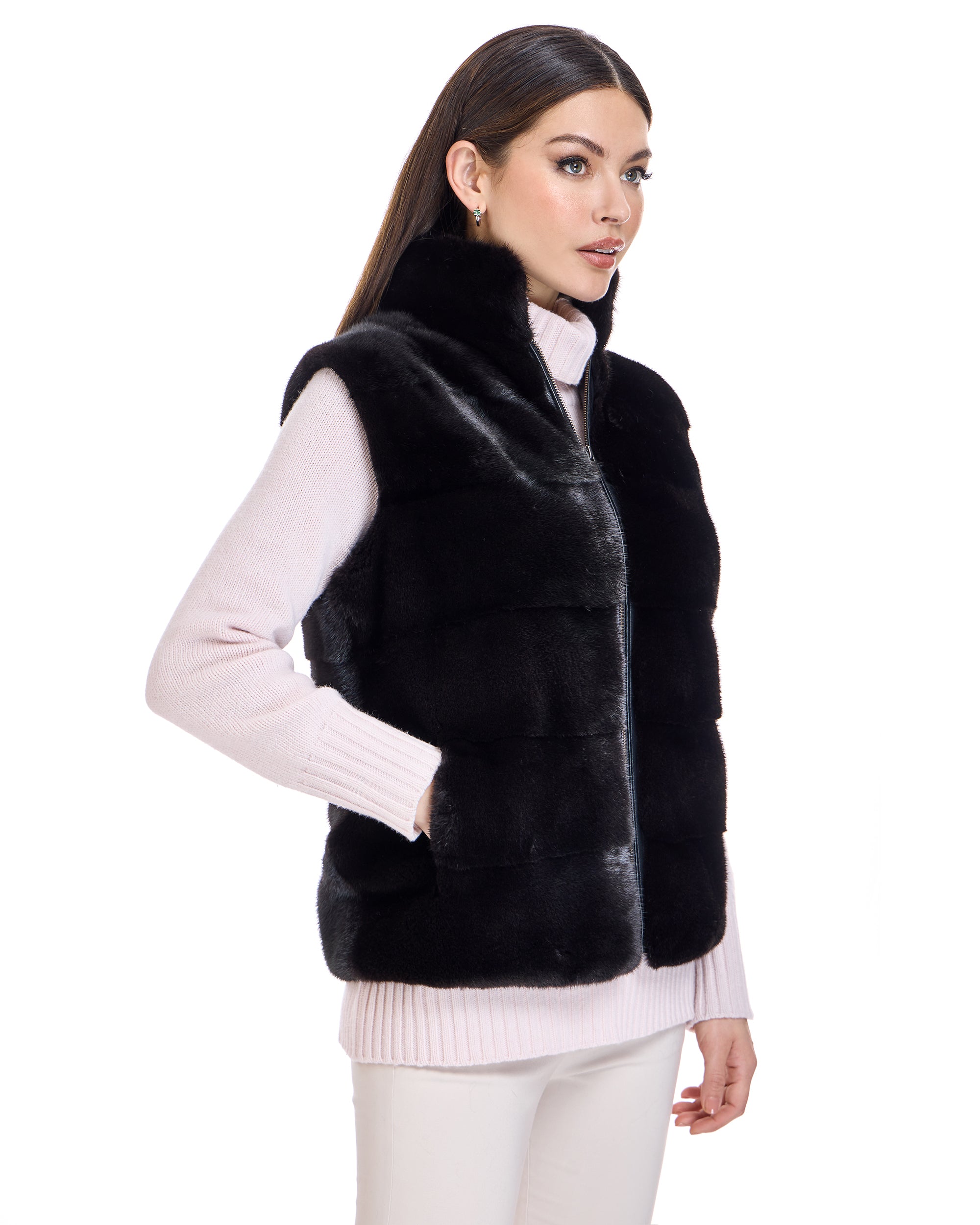Horizontal Mink Vest