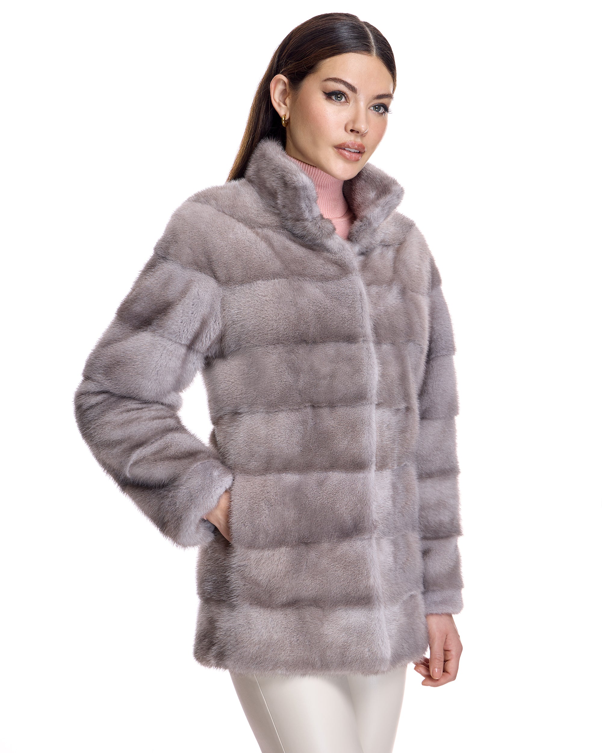 HORIZONTAL MINK JACKET