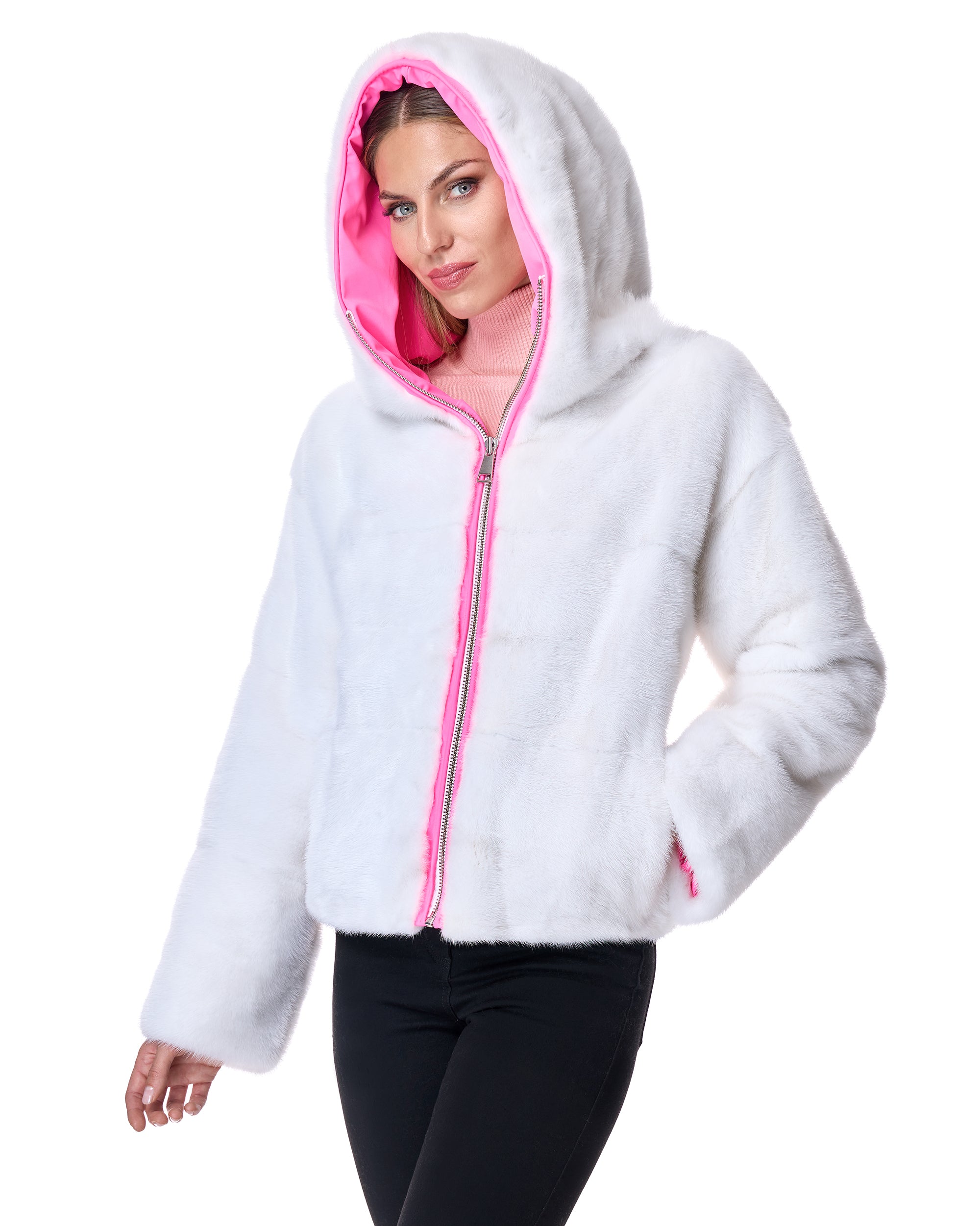 Hooded Mink Jacket