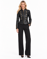 21" Made in Italy Military Lamb Leather Jacket- Maximilian
