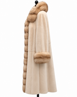Archive & Vintage 39" Beige Mink Coat with Sable Trim
