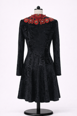 Archive & Vintage Black Broadtail Coat with Embroidered Bodice