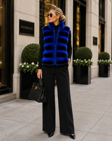 Maximilian 19" Cobalt Blue dyed Chinchilla Vest