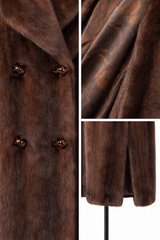 Archive & Vintage Brown Mink double breasted  full fit coat -37"