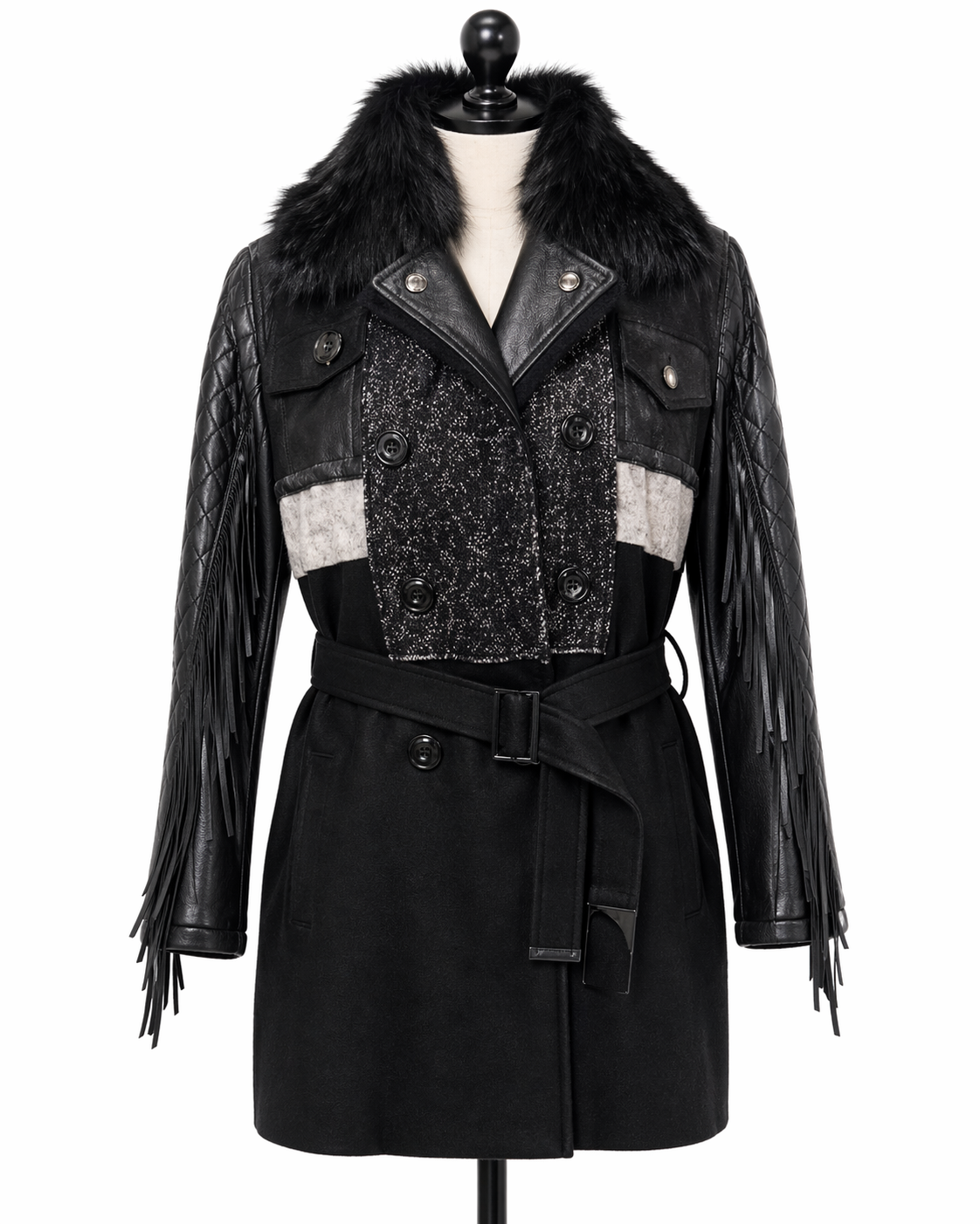Archive & Vintage Wool Blend Jacket with Beaver Collar