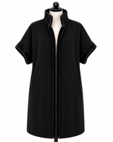 Dyed Sheared Mink & Cashmere Tunic – Black Dyed Pattern, 39"- Rindi