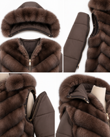 Maximilian One-of-a-Kind 29" Brown Cashmere & Russian Sable Convertible Jacket