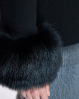 Wool Cape with Dyed Fox Cuffs -Maximilian