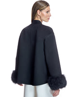 Wool Cape with Cashmere Goat Cuffs