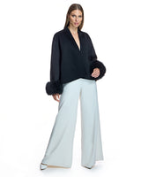 Wool Cape with Cashmere Goat Cuffs