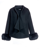 Wool Cape with Cashmere Goat Cuffs