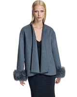 Wool Cape with Cashmere Goat Cuffs