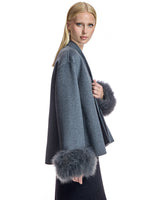 Wool Cape with Cashmere Goat Cuffs