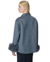 Wool Cape with Cashmere Goat Cuffs