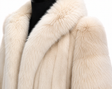 Archive & Vintage 31" Beige Mink Jacket with Beige Fox Tuxedo Collar