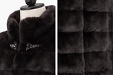 Archive & Vintage Black Horizontal Mink Jacket with Stand Collar- 32"