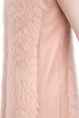 Luxury Cashmere Vest with Leather Side Panel- 28"