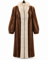 Archive & Vintage 49" Pastel Mink Coat with Fox Tuxedo Collar