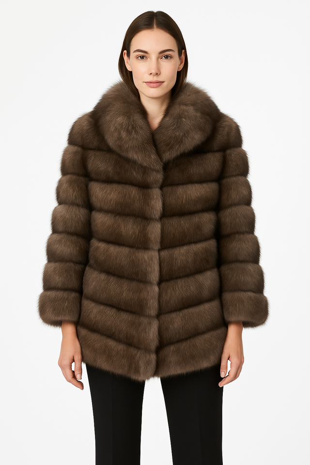 Silvery Tip Dyed Russian Sable Jacket