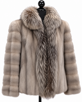 Archive & Vintage 24" Blue Iris Mink Jacket with Silver Fox Tuxedo