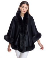 Julia & Stella Cashmere & Fox Trim Cape
