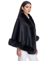 Julia & Stella Cashmere & Fox Trim Cape