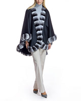 Cashmere Cape with Chinchilla Trim