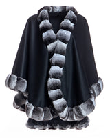 Cashmere Cape with Chinchilla Trim