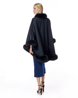 Cashmere Cape with Dyed Fox Trim- Maximilian