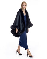 Cashmere Cape with Dyed Fox Trim- Maximilian