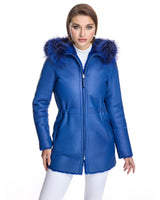 Shearling Lamb Jacket Reversible with Fox Trimmed Hood