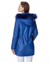 Shearling Lamb Jacket Reversible with Fox Trimmed Hood