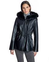 Leather Jacket wit Hooded Toscana Trim- Maximilian