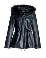 Leather Jacket wit Hooded Toscana Trim- Maximilian