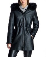 Reversible Toscana-Trimmed Hooded Shearling Lamb Jacket- Maximilian