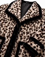 One-of-a-Kind 39" Animal Print Mink Coat with Black dyed Sheared Mink Trim