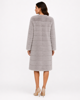 Light Grey Dyed Mink Horizontal Mink Coat- 39" Long