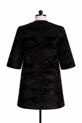 Archive & Vintage Black Broadtail Jacket with Jeweled Embroidery - Archive Designer